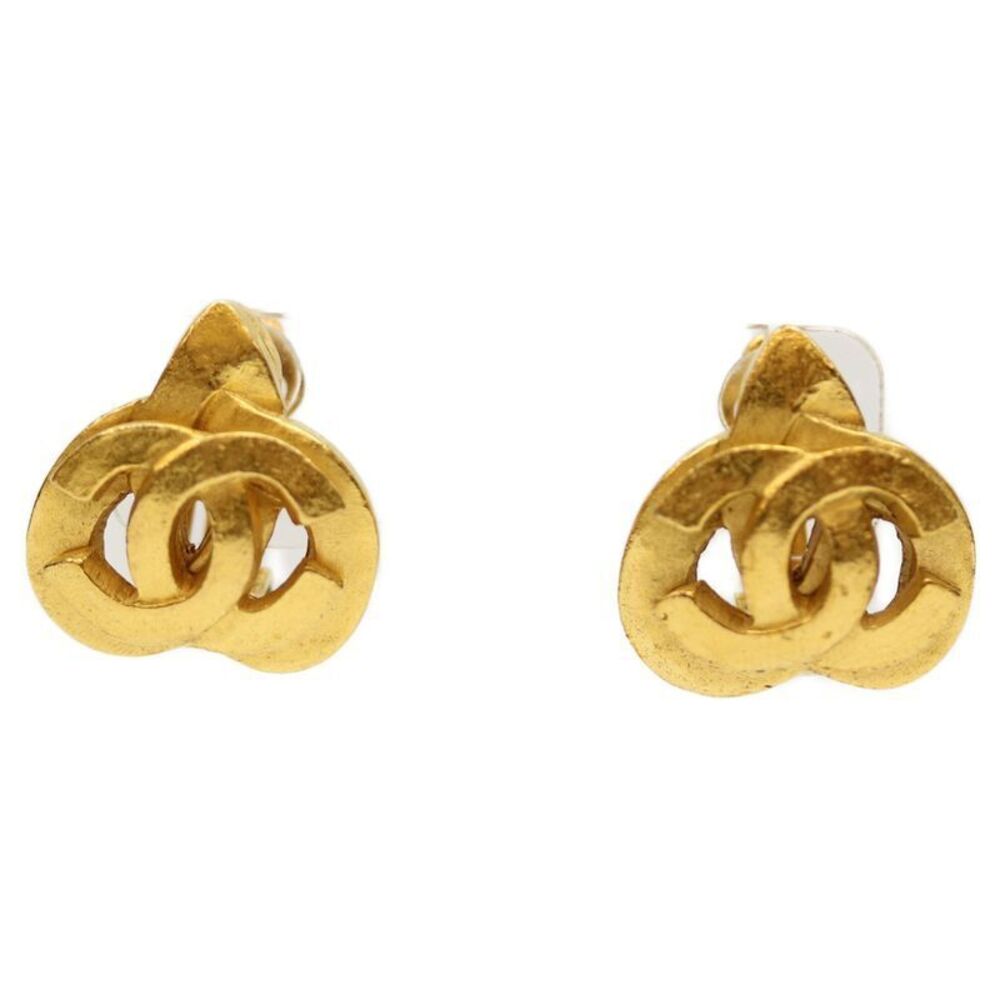 Chanel 97p Gp Heart Shape Coco Mark Earrings - image 1